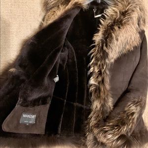 Spanish merino with fox trim jacket.